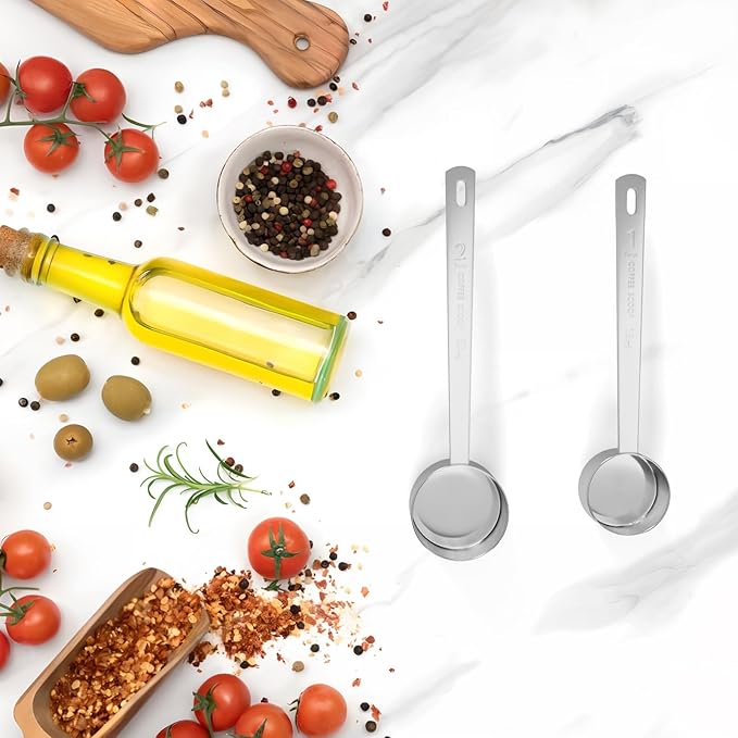 LEIFENY 1PCS 2 Tablespoon Coffee Scoop, Long Handle Measuring Spoon, Two tbsp (30ml, 1/8cup) Stainless Steel Scooper