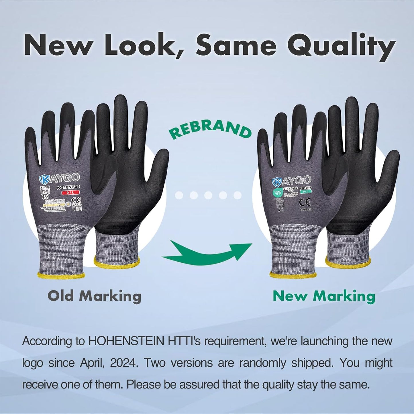 KAYGO Safety Work Gloves MicroFoam Nitrile Coated, 12 Pairs KG18NB,Seamless Knit Nylon Glove for Men and Women, Ideal for Automotive,Warehouse,Construction (2X-Large,Gray)