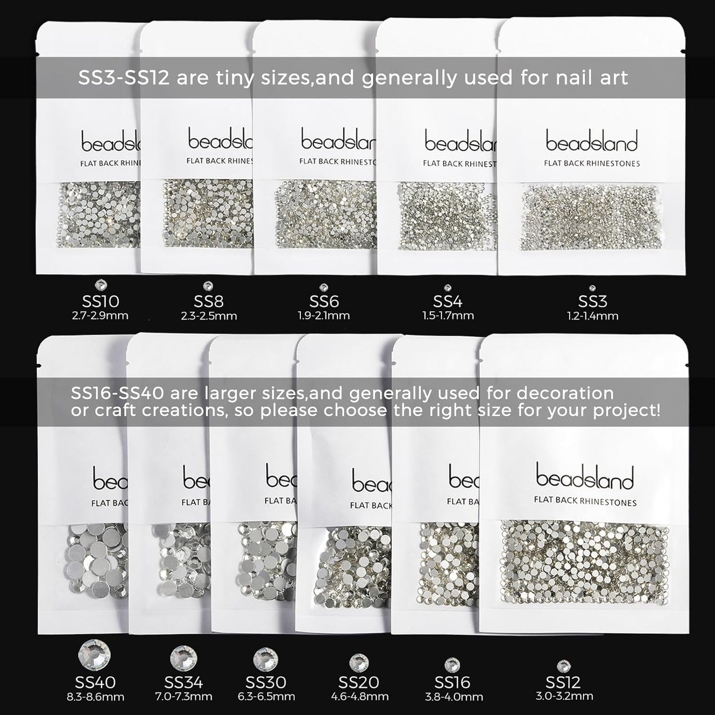 Beadsland 288pcs Flat Back Crystal Rhinestones Round Gems for Nail Art and Craft Glue Fix, Purple Velvet,SS30,6.3-6.5mm