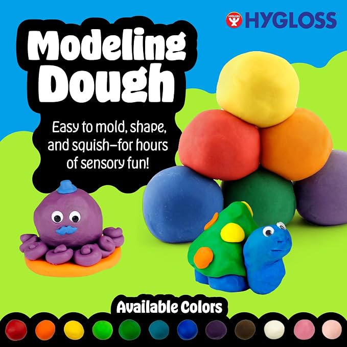 Hygloss Play Modeling Dough for Kids – Safe & Non-Toxic Sensory Dough for Arts and Crafts – 3 lb Tub – Play Clay for Toddler Activities, Preschool Classroom Must-Haves – Lime Green Color, Unscented
