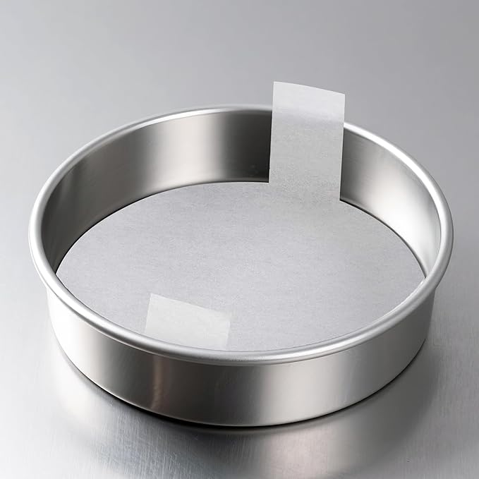 9 Inch Cake Pans Set of 2 with 100 Pieces Parchment Paper, Stainless Steel Round Cake Pans Baking Pan For Layered Cakes, No Coating Smash Cake Pans Mirror Finish Dishwasher Safe Cake Mold