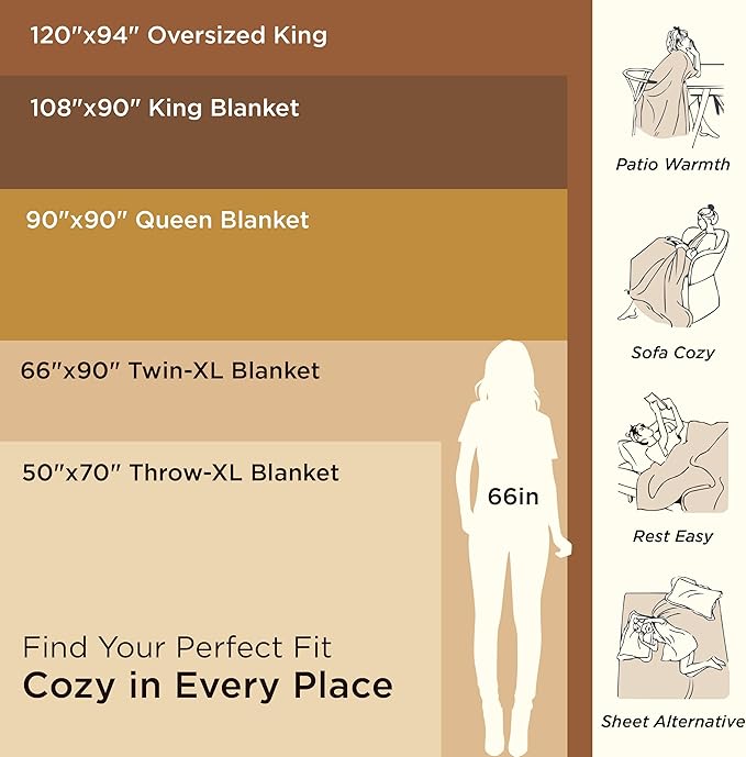 Bedsure 100% Cotton Blanket Twin XL Size for Bed - Breathable and Lightweight, Soft Cozy Textured Herringbone Woven Blanket for Summer Spring, Black, 66x90 inches