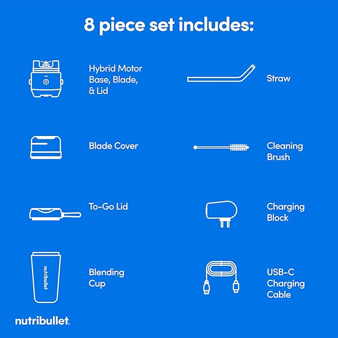 nutribullet Flip Portable Blender with Insulated Cup, Cordless, Brushed Stainless, NBPB50350SS