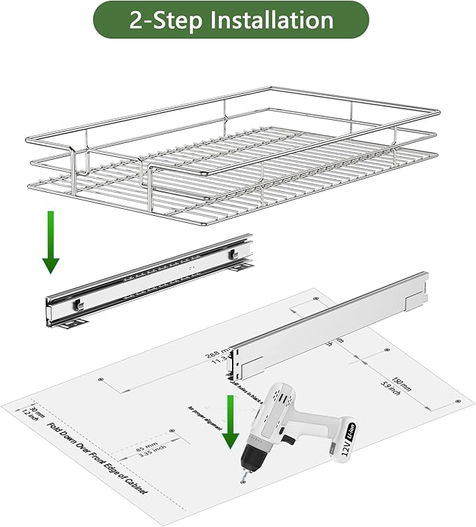 LOVMOR Pull Out Cabinet Organizer 14"W x 21"D, Kitchen Cabinet Pull Out Shelves Slide Out Storage
