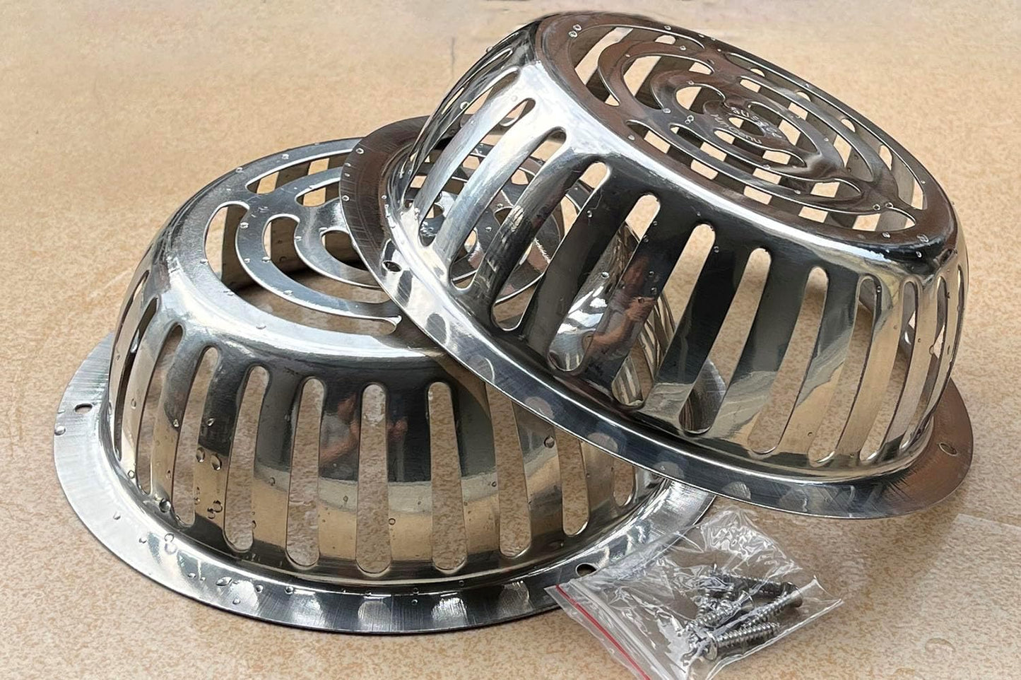 SUS304 Stainless Steel Roof Dome Drain Cover Strainer Anti-Clogging Atrium Grate 2pcs/pk (Φ: 7 inch)