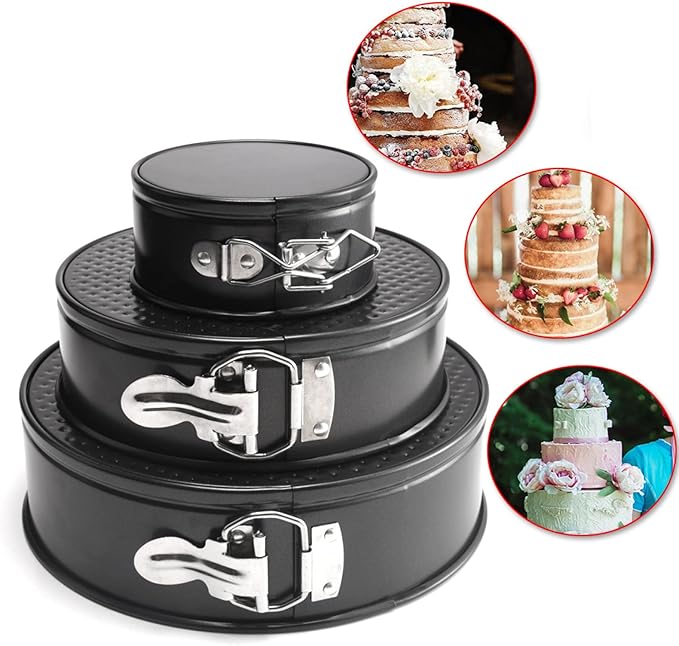Cake Tin, Non-Stick Cake Mould, Baking Tools Baking Mold,Cake Mould,Baking Cake Ring Non-Stick Bakeware Carbon Steel Movable Bottom Lock Cake Mold Round Chiffon Baking Pan 4 Inch 1Pcs pan (Color : 4 i