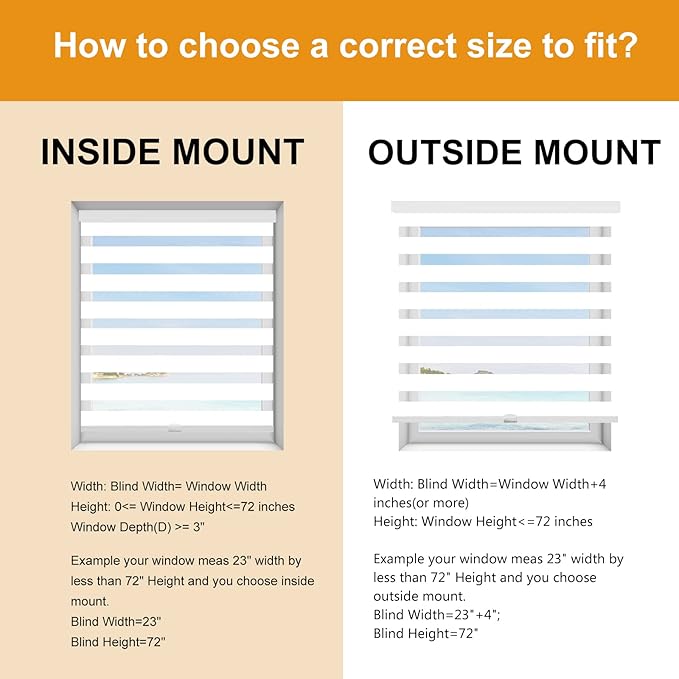 Persilux Cordless Zebra Blinds for Windows (47" W X 47" H, White) Free-Stop Roller Windows Shades Dual Layer Light Control for Day and Night, Light Filtering Sheer Shades for Home, Easy to Install
