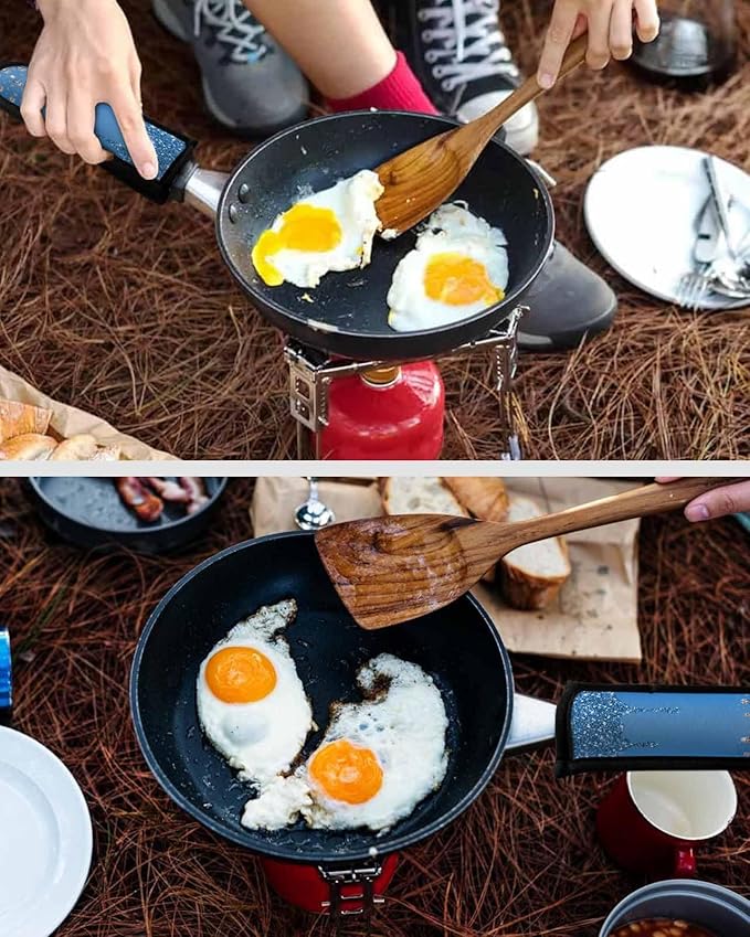 Blue Diamond Hot Handle Holder, Pot Pan Handle Covers, Shiny Modern Art Droplet Texture Cast Iron Skillet Handle Covers, Heat Protecting Pan Handle Sleeves Mitt for Kitchen Cookware, 4PCS
