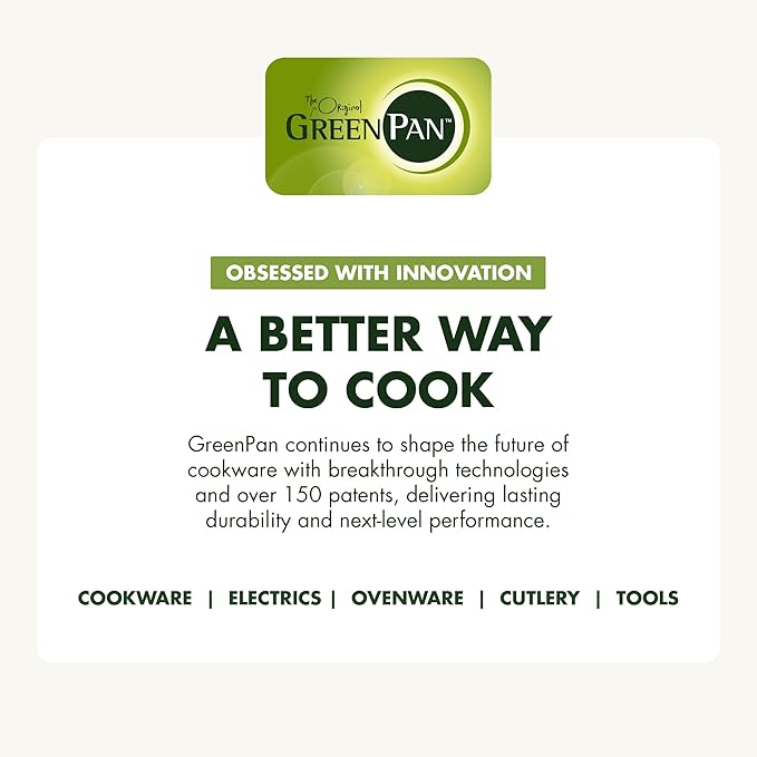 GreenPan Elite 5.5QT Electric Oval Skillet, PFAS-Free Ceramic Nonstick, 1800 Watt, Dishwasher Safe Lid & Removable Crock, Adjustable Temp Control Multi-Cooker, Sear, Sauté, Rice, Stir-Fry, Cream White