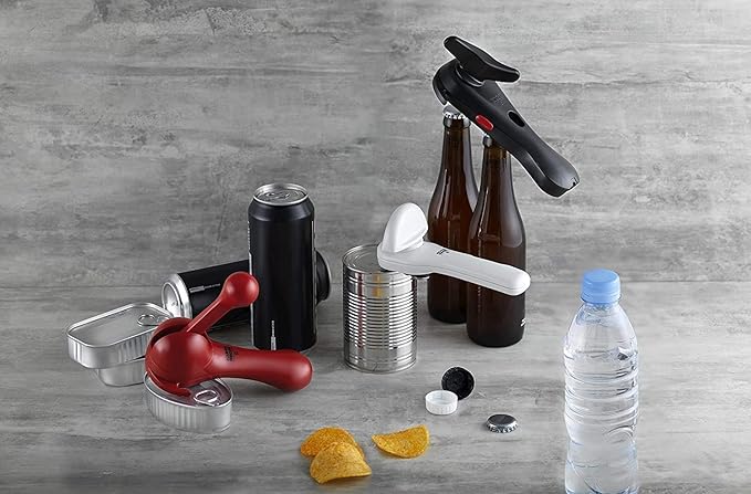 Kuhn Rikon Deluxe Auto Safety LidLifter/Can Opener, Red and Silver