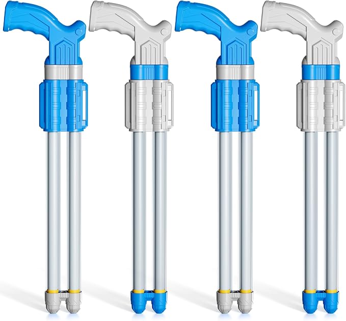 4 Packs Double-Nozzles Water Blaster Pool Toys Set for Kids Ages 3 4 5 6,Pool Beach Water Squirt Guns with Long Shooting Range and Ergonomic Handles, Outdoor Summer Gifts for 3-6 4-8 Year Boys Girls