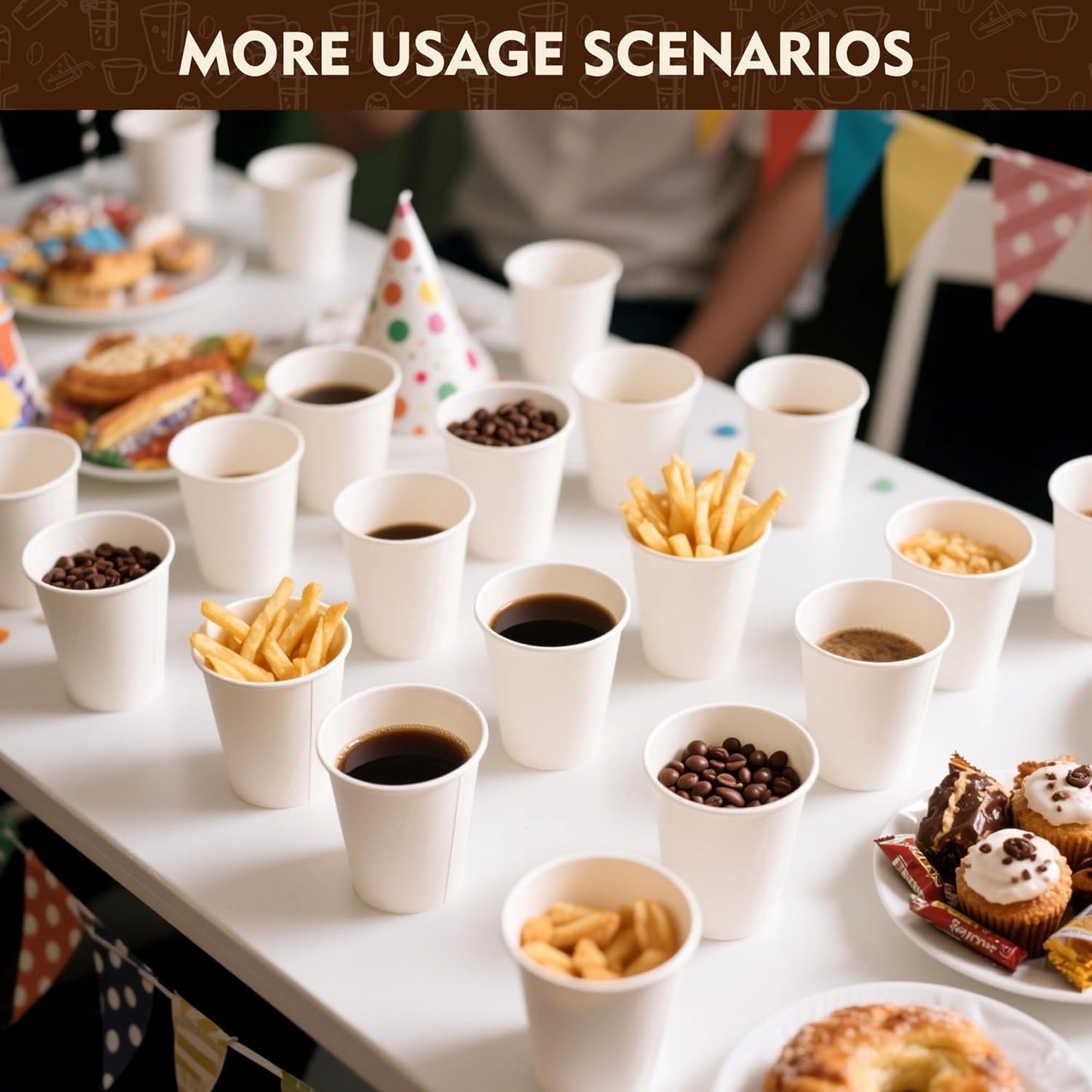 YEEHAW 3 oz 3000 Pack Disposable Paper Coffee Bathroom Cups, Small White Mouthwash Cup for Bathroom