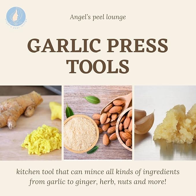 Angel’s Peel Lounge Gerlic Mincer, Manual Garlic Press for Quick Meal Preparation - Kitchen Tools for Mincing Gerlic, Ginger, Herbs, Nuts (Red Color)