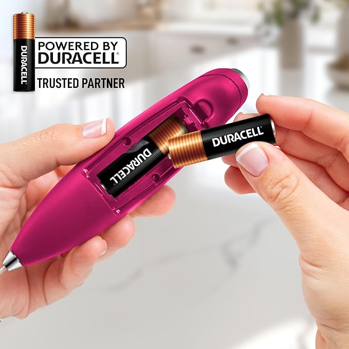 Zulay Kitchen Whisk Milk Frother with 4 Duracell Batteries - Powerful Handheld Foam Maker for Coffee, Lattes, Matcha, Hot Chocolate & Cappuccinos - Whip Creamy Froth in Seconds