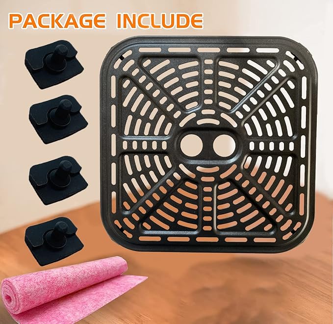 6.8QT Square Air Fryer Crisper Plate for COSORI Pro III Dual Blaze Air Fryers, Upgraded Air Fryer Grill Pan Plate Crisper Tray Griller Rack Grate Grid Insert Pan for 6.8QT COSORI Air Fryer