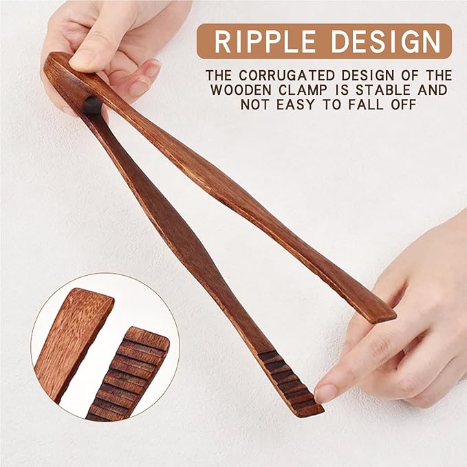 Wooden Tongs Reusable Cooking Tongs for Cooking,Multipurpose Wooden for Fruits, Bread, Pickles, Cheese, Bacon, and Muffins