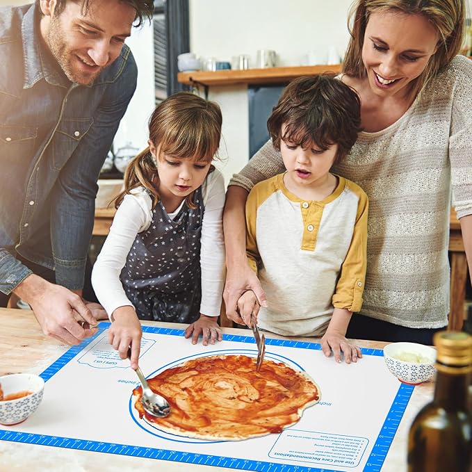 Non Stick Silicone Pastry Mat, Silicone Macaron Baking Mat for Making Pizza Cookie Bread,Pie Crust Oven Liner, Mat Non-Slip Fondant Mat Extra Large 32" x 24"