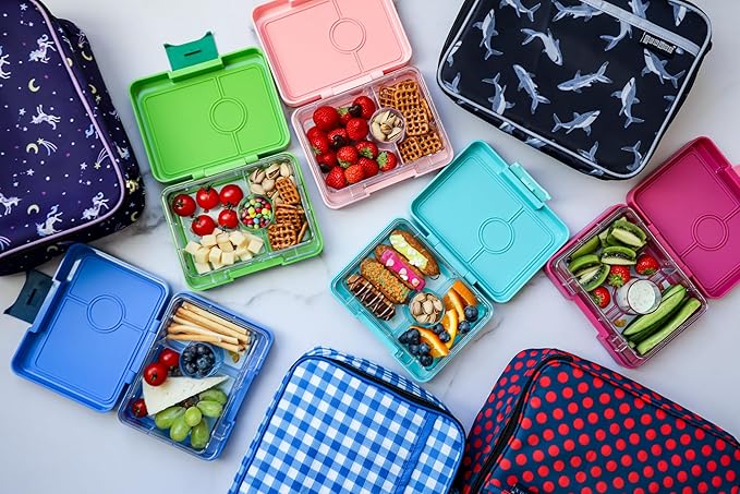Yumbox Snack Box - 3 Compartment - Leakproof Bento Lunch Box for Kids (Surf Shark)