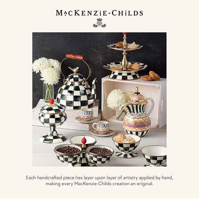 MACKENZIE-CHILDS Kitchen Spatula, Silicone Spatula for Cooking, Black-and-White Courtly Check
