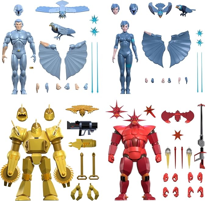 Super7 ULTIMATES! SilverHawks Steelheart - 7" SilverHawks Action Figure with Accessories Classic Cartoon Collectibles and Retro Toys
