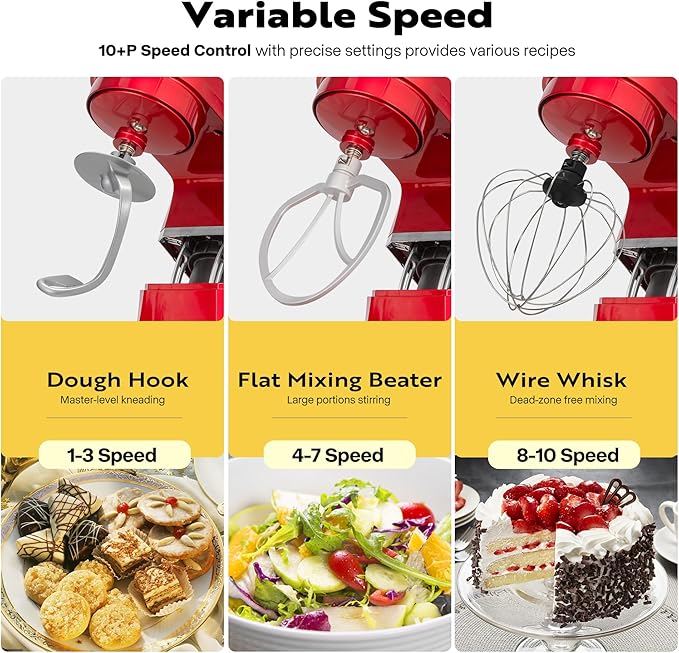 VIVOHOME 4.75 Quart Stand Mixer with 6 in 1 Multifunctional Stand Mixer