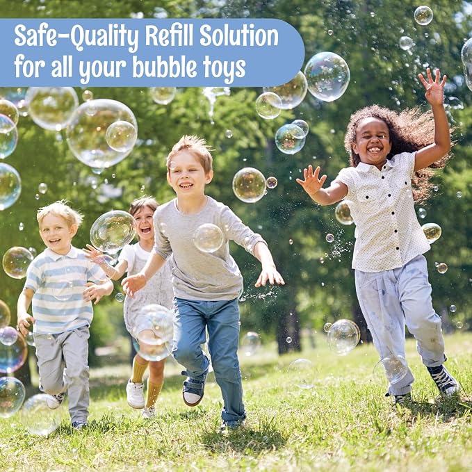 101 oz Iridescent Bubble Solution Refill | Non-Toxic Quick & Easy Just Add Water to Make 101 oz Bubble Refill Solution | Bubbles for Kids | Bubbles Bulk | Bubble Machine Solution | Giant Bubbles