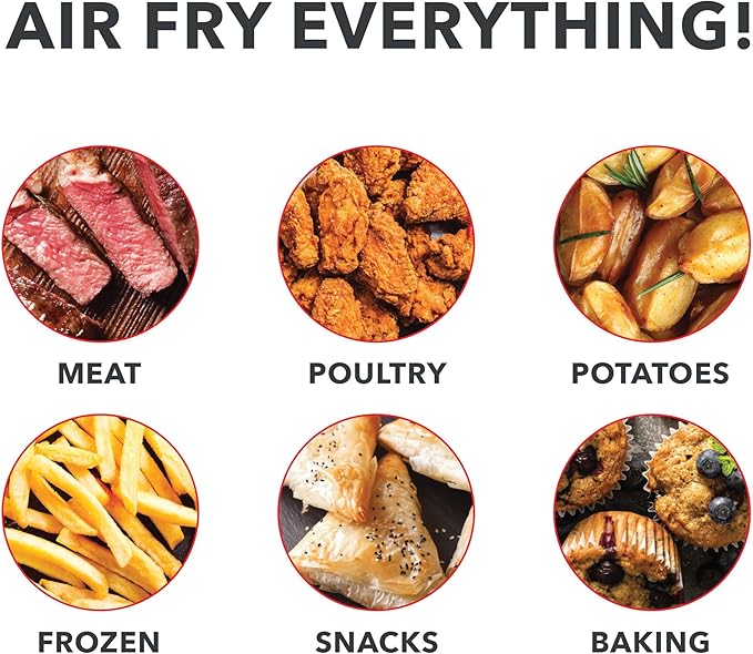 Dash Compact Air Fryer - Healthy Cooking with Auto Shut-Off Feature, Adjustable Temperature Control & Nonstick Fry Basket - Has AirCrisp® Technology - 2 Quart - Red
