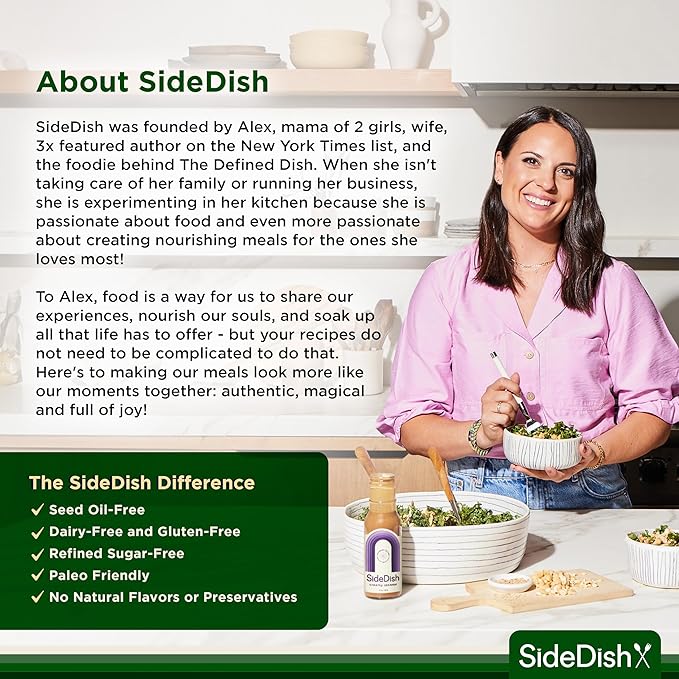 SideDish Salad Dressing Variety Pack (Pack of 3) – Chipotle Ranch, Creamy Sesame, Honey Dijon Made w/Avocado Oil – Healthy, Dairy & Gluten Free Cooking Sauces – Whole30 Dressing for Dips, Sauces