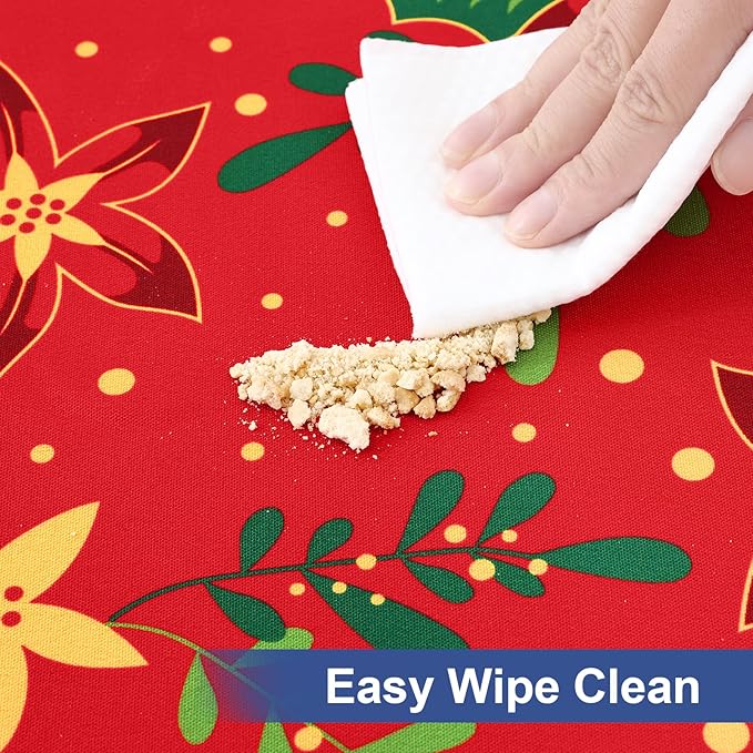 homing Rectangle Table Cloth Cover, Waterproof Polyester Elastic Fitted Tablecloth, Fits for 6 Foot Folding Tables, Washable Table Protector for Christmas, Holiday, Party (Flowers, 30" x 72")