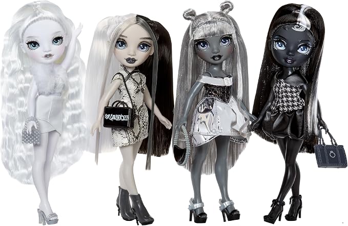 Rainbow High Shadow High Heather - Grayscale 11” Fashion Doll. Black and White Hair & Outfit & Handbag