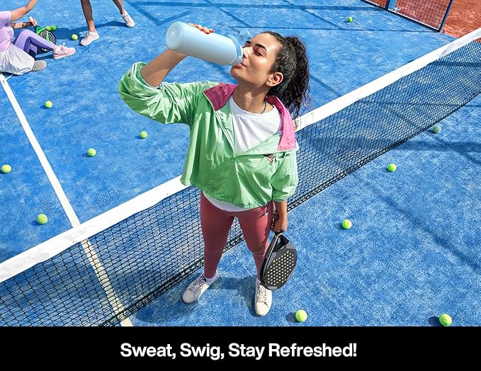 POWCAN 40 oz Insulated Water Bottle with 2-in-1 Straw and Spout Lid, Keep Cold 24H, Leak-Proof, BPA-Free, Double Wall Stainless Steel Water Bottle for Sports, Gym, Travel, and School (Dark Knight)