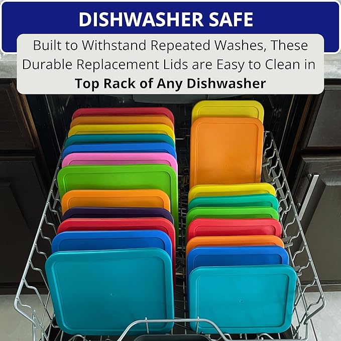 Klareware 1 Cup 2 Cup 3 cup 4 cup 6 cup 7 Cup 11 cup Round Plastic Food Storage Replacement Lids Covers for Klareware Anchor Hocking and Pyrex Glass Bowls (Container not Included) (14 Pack) (Pink,