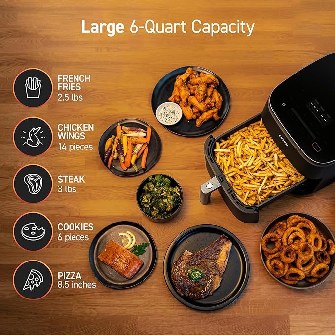 COSORI Rice Cooker Maker 18 Functions Multi Cooker, Stainless Steel Steamer, Warmer & Air Fryer TurboBlaze 6.0-Quart Compact Airfryer that Roast, Bake, Proof, 9 Functions