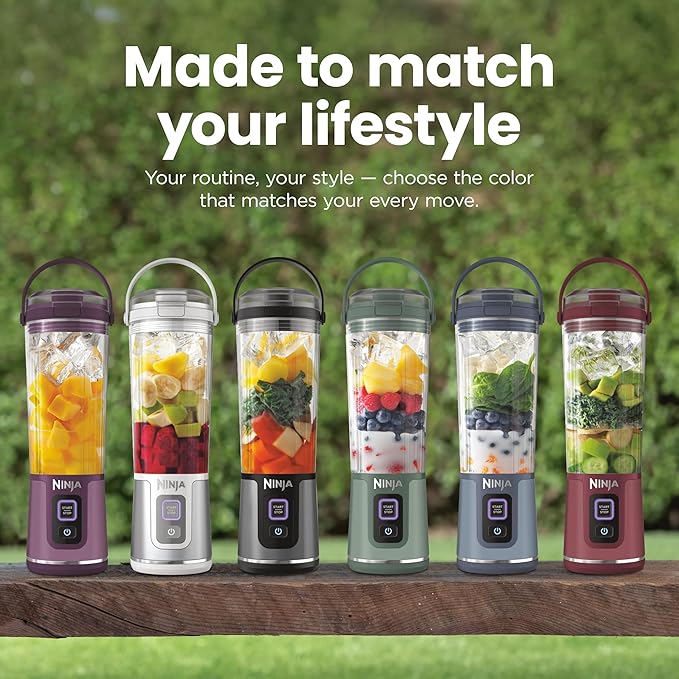 Ninja BC151WH Blast Portable Blender, Cordless, 18oz. Vessel, Personal Blender-for Shakes & Smoothies, BPA Free, Leakproof-Lid & Sip Spout, USB-C Rechargeable, Dishwasher Safe Parts, White