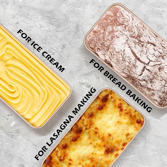 Leonyo 8 Pack Nonstick Loaf Pans for Baking Bread, 9x5IN Stainless Steel Loaf Pans for Homemade Bread Baking, Meatloaf, Bananas, Brownies, Lasagnas, Oven Safe, Rose Gold