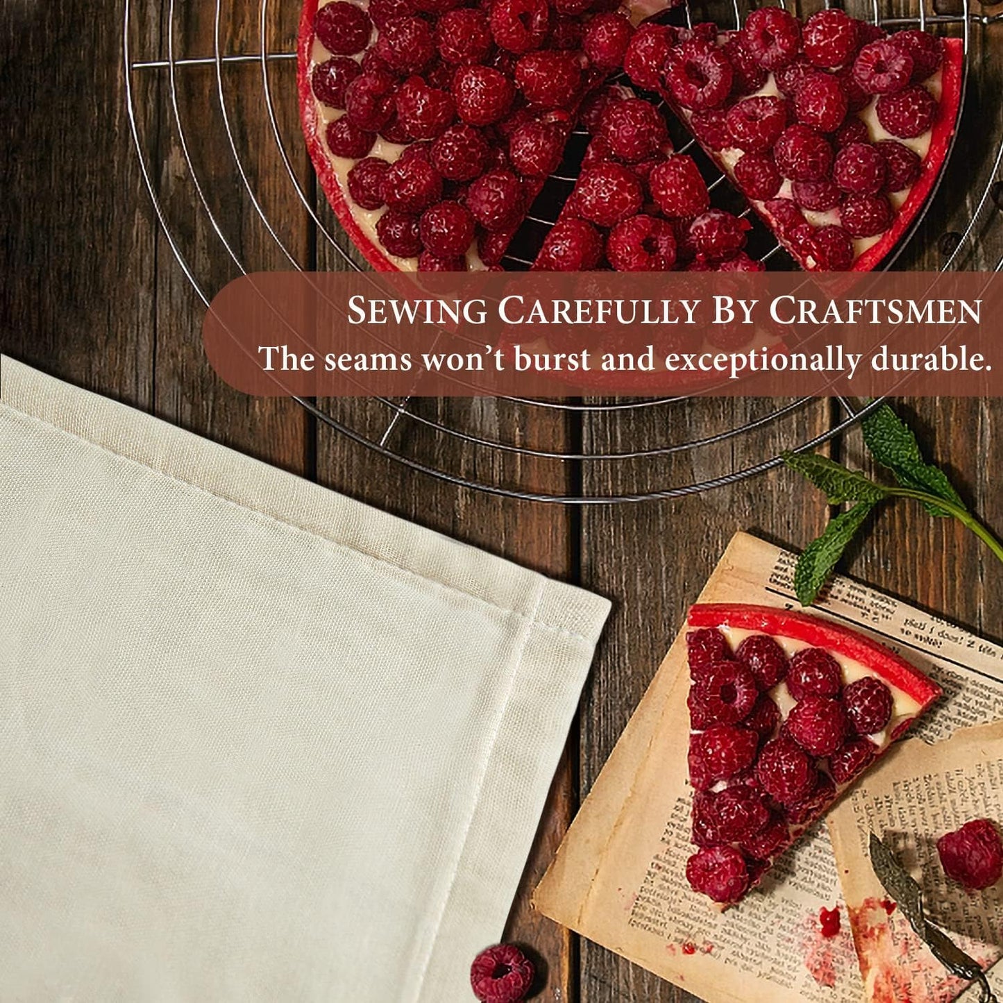 eFond Cheese Cloths | 10-Pack, 20x20Inch Squares with Hemmed Edges | Grade 100 Ultra Fine Reusable Cheesecloth for Straining | Unbleached Cotton Muslin Cloths | for Nut Milk, Butter, Baking & Cooking