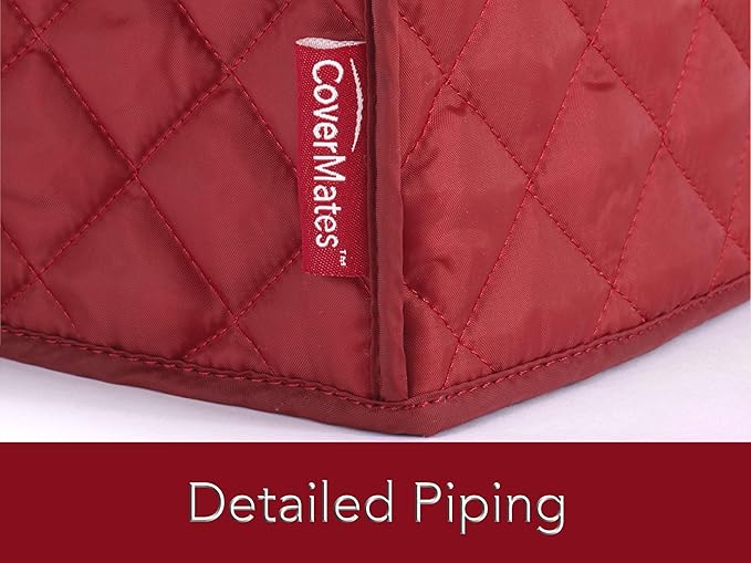 Covermates Keepsakes Bread Maker Cover – Quilted Appliance Protector for Dough Makers – Dust & Stain Resistant, Washable Slip‑On Design for Countertop Storage, Red