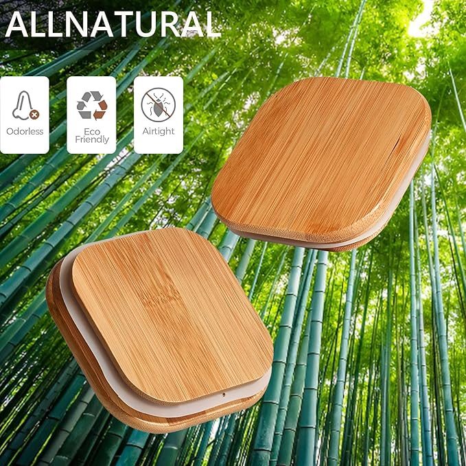 1.6 Qt Square Glass Storage Containers with Lids, Clear Food Storage Container Jar with Sealing Bamboo Lid for Noodles Flour Cereal Rice Sugar Tea Coffee Beans (Square-3Pack)