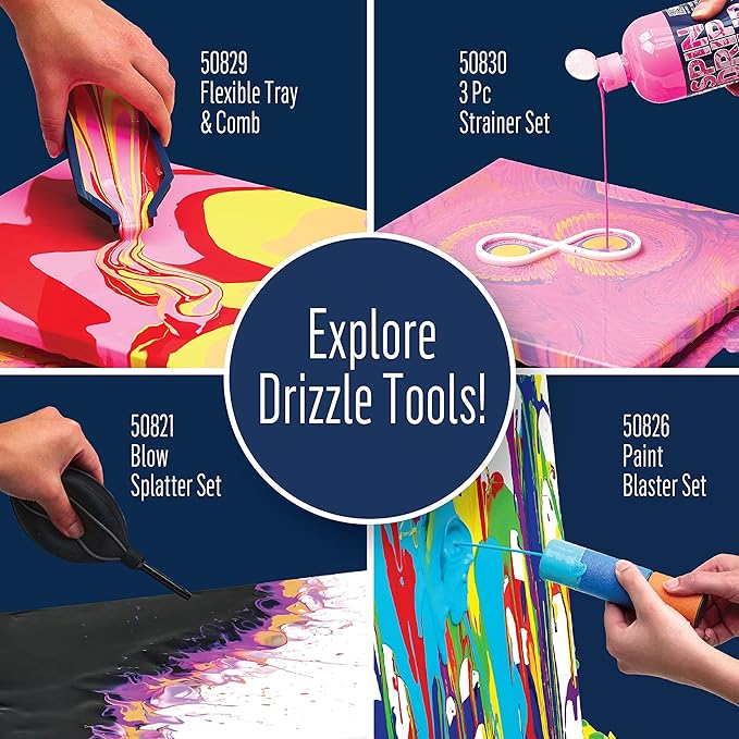 FolkArt Drizzle Pop-Up Splash Guard, Durable Tool for DIY Paint Pouring Arts and Crafts Projects, 50824