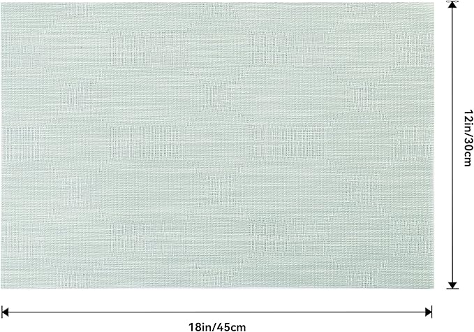 Leetaltree Mint Cream Placemats Set of 12 - Heat Resistant Non-Slip Place mats for Dining Table, Washable Durable PVC Vinyl Woven Table Mats(Mint Cream, 12)