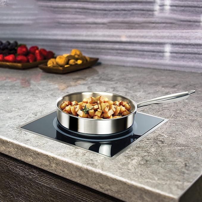 Winco EIDS-18C Commercial-Grade Drop-In Induction Cooktop Burner with NEMA 5-20P Plug, 1800 W (NEMA 5-20P Plug), 120V