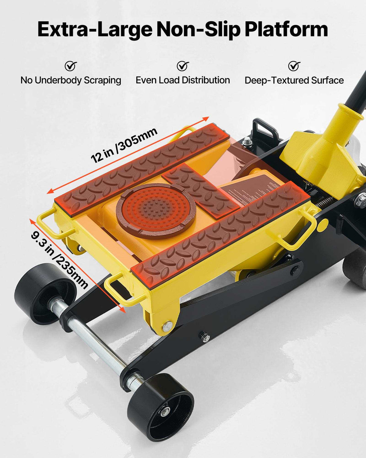 Low Profile Floor Jack, 2 Ton (4409 lbs) Capacity, Steel Racing Floor Jack with Single Piston Quick Lift Pump, Hydraulic Trolley Car Lift for Cars, Motorcycles, ATVs, Lifting Range 5.7"-17"
