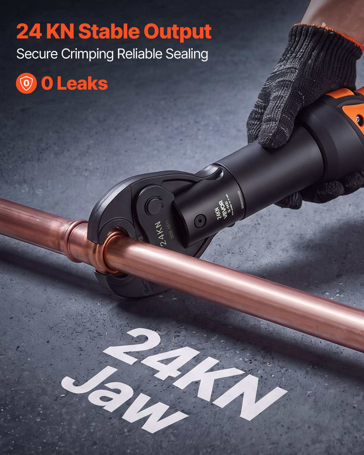 18V Press Tool with 4 Jaws for 1/2" 3/4" VUS Copper & VPF PEX Pipes, 24KN Compact Pipe Crimping Tool Kit, Compatible with ProPress & PureFlow - with 2pcs 2AH Battery, Fast Charger & Toolbox