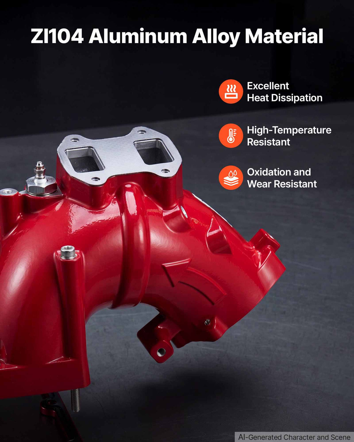 Intake Manifold Compatible with 2013-2018 Ram 2500/3500 OEM KMS2018R, Aluminum Alloy, Plug & Play Electrical Connections, Complete Hardware for Improved Intake Airflow & Engine Performance