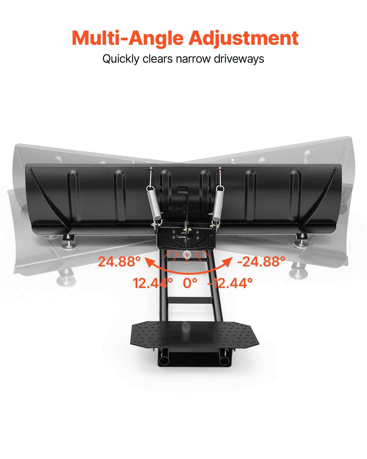 Snow Plow Kit 60 in Universal Plow Attachment 3 Mount Options Black, for Most ATVs and UTVs, Height & Left-Right Adjustable, Quick to Detach, Steel ATV Scrape Blade, Efficient Snows Clearing