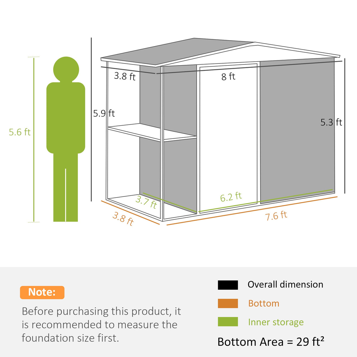 8 x 4ft Outdoor Garden Shed, Metal Shed with Air Vents and Lock for Backyard, Garden, Patio, Warm Gray