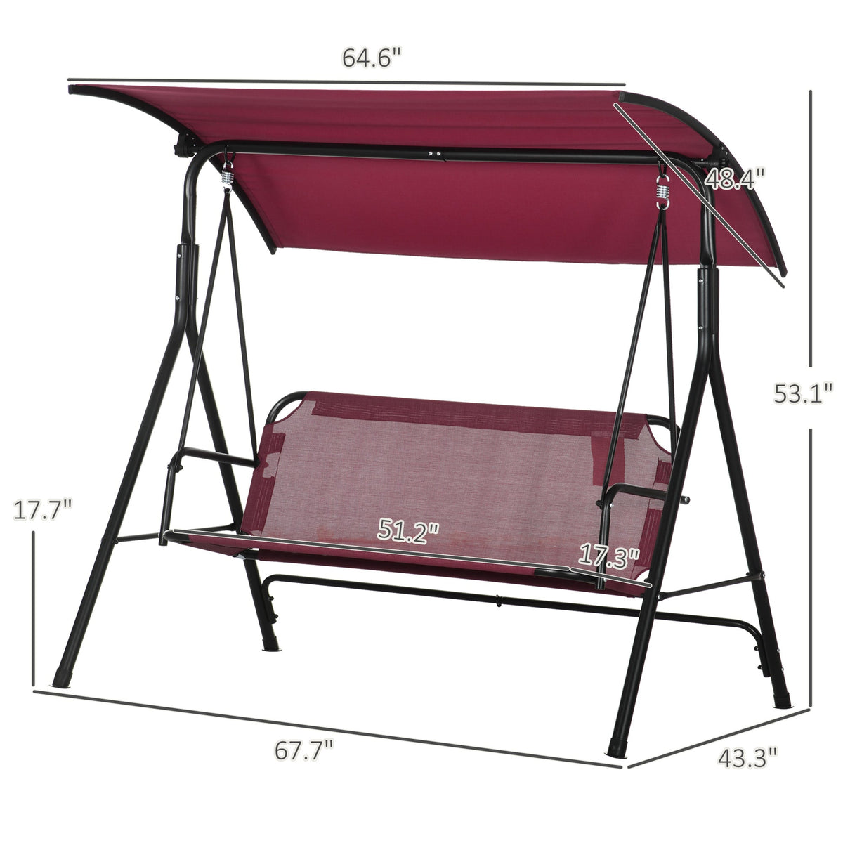 3-Person Porch Swing with Stand