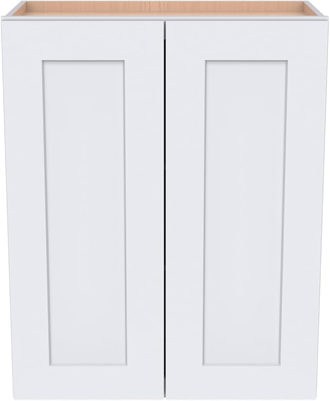 Wall-Mounted Cabinet – Solid Wood Shaker Style Medicine Cabinet with Adjustable Shelves & Soft-Close Doors for Bathroom, Kitchen, and Office Storage (White, 39" W x 12" D x 30" H)