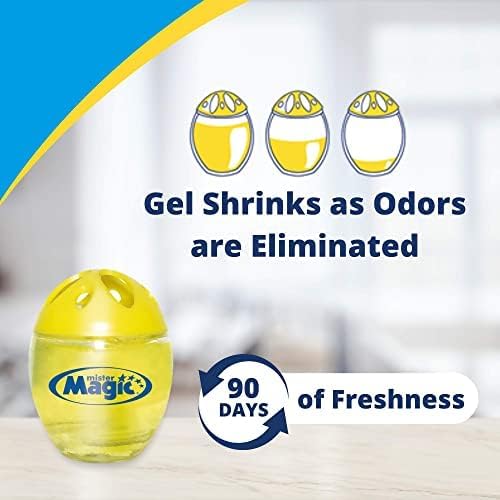 Mister Magic Refrigerator Odor Absorber – Baking Soda Formula Gel, Odorless Fridge Deodorizer, Neutralizes Food Odors, Lasts Up to 90 Days, Safe for Food, Kitchen Supplies (1 Pack, Contains 2 Units)