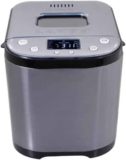 CULINARY CHEF Bread Maker Machine with Nonstick Bowl, Bread Hook, Measuring Cup & Spoon. 15-in-1, Gluten-Free Bread, Cake& Yogurt, 3 Crust Colour options and more.t3 Loaf Sizes. 2LB XL-Stainless Steel